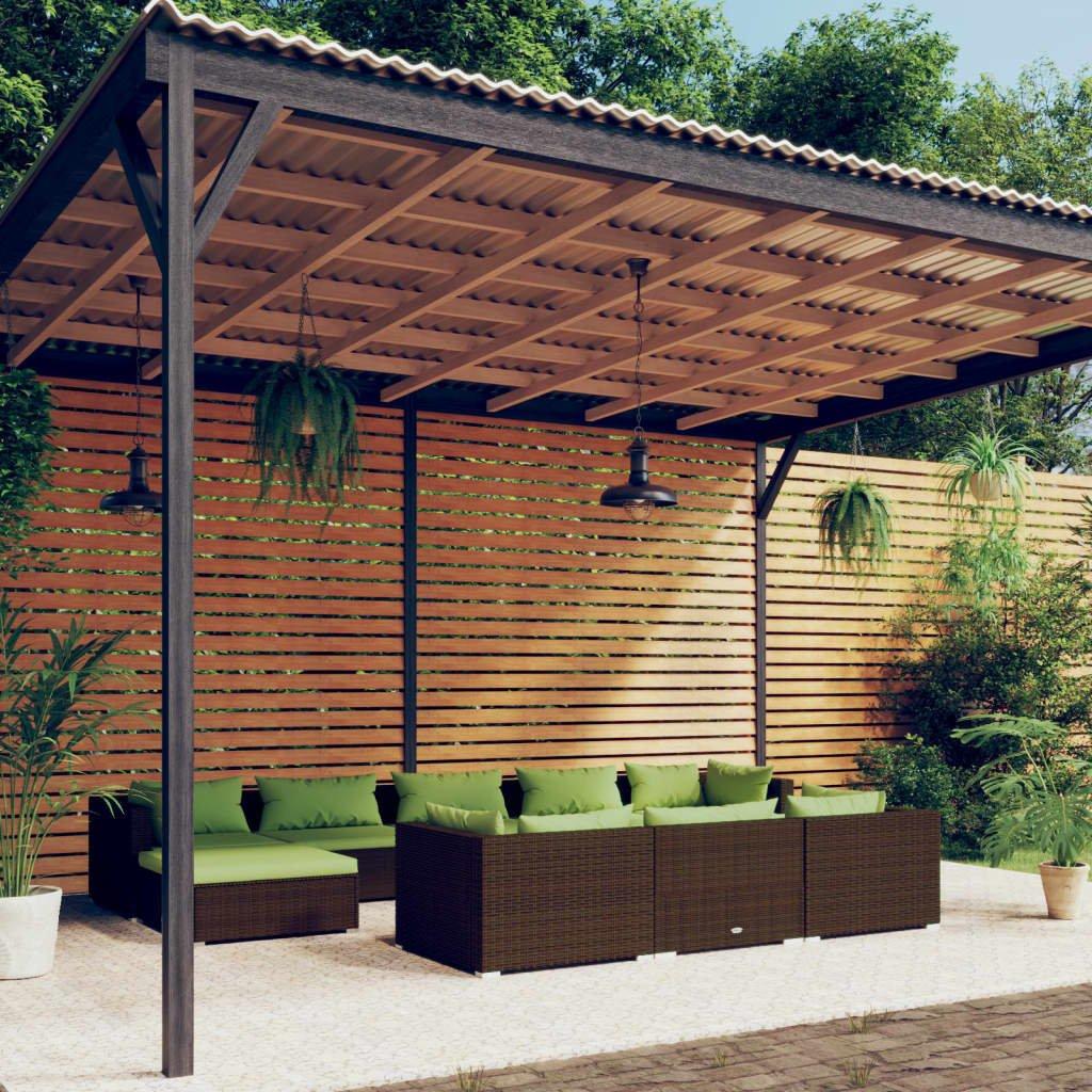 VidaXL set lounge giardino Polirattan  