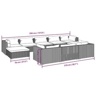 VidaXL Ensemble de meubles de jardin rotin synthétique  