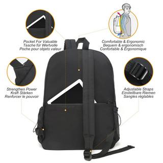 Only-bags.store Sac à dos scolaire adolescent avec compartiment pour ordinateur portable  