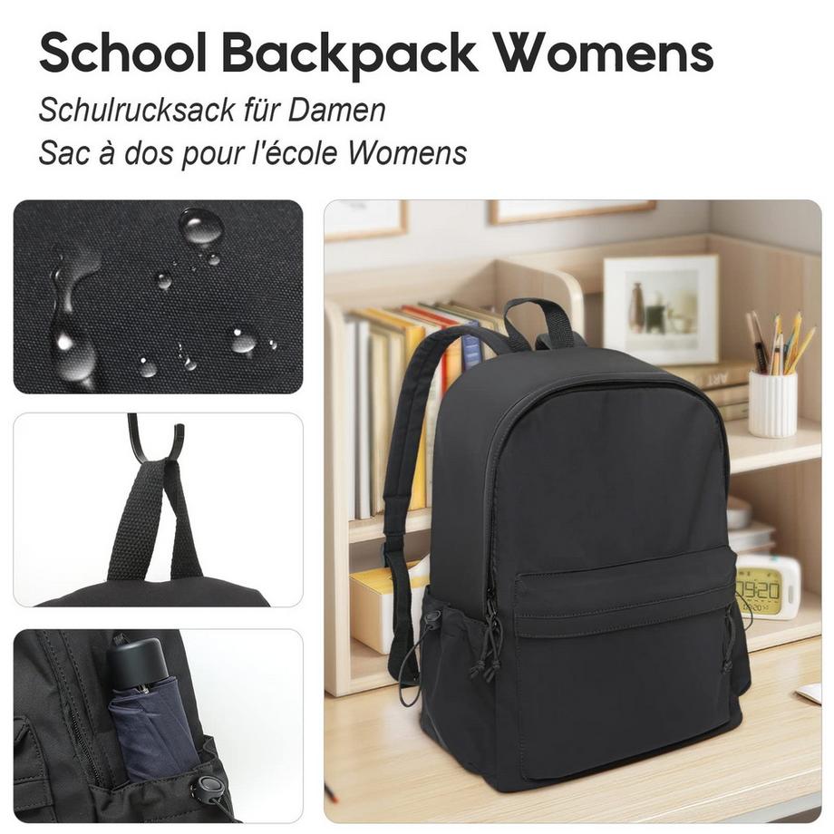 Only-bags.store Sac à dos scolaire adolescent avec compartiment pour ordinateur portable  
