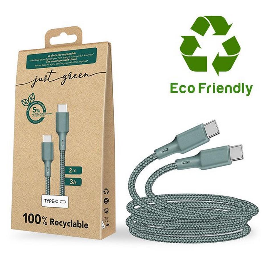Just green  Cavo USB-C / USB-C 2m Just Green Verde 