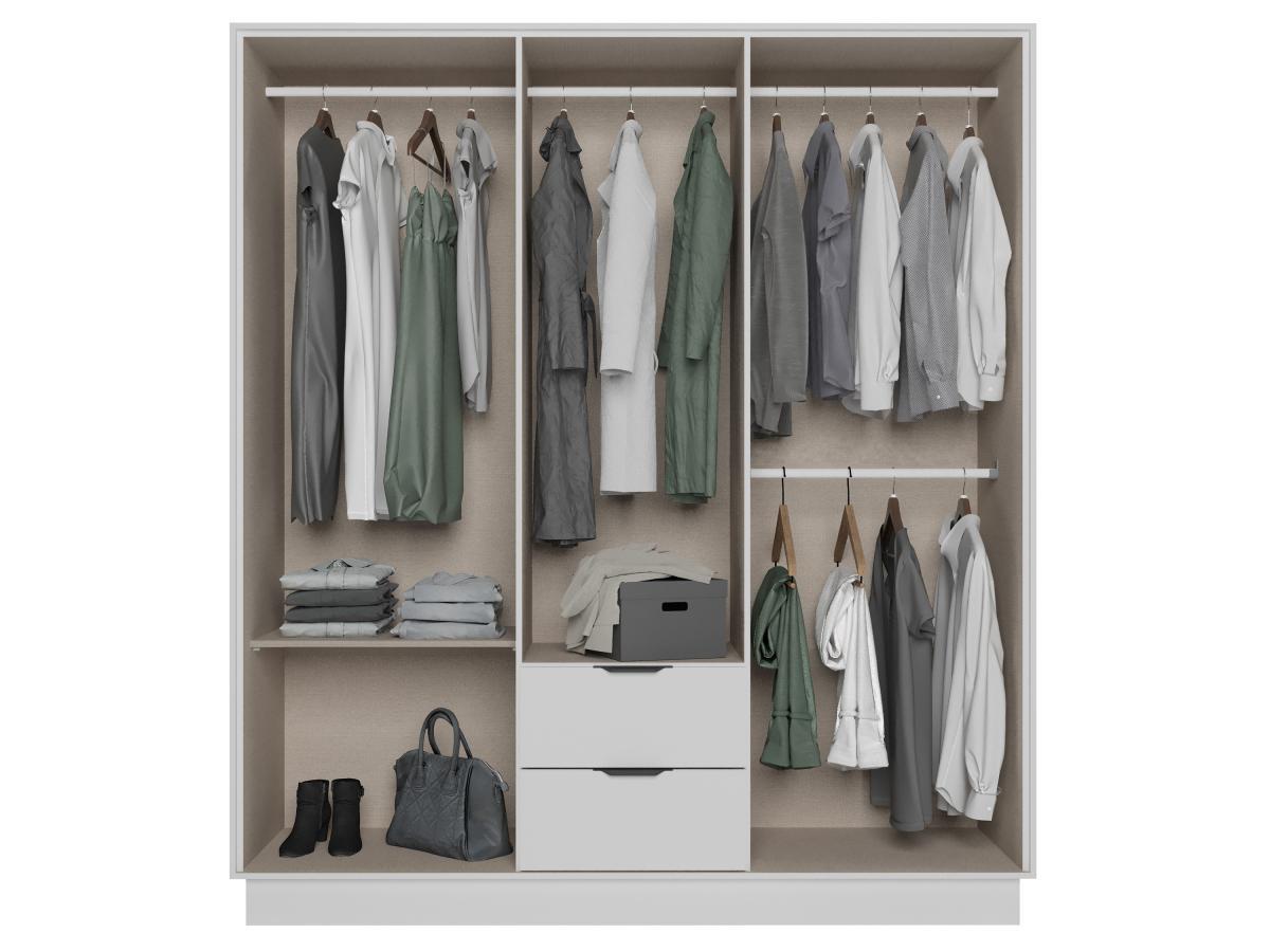 Vente-unique Armoire 6 portes et 2 tiroirs - L162 cm - Blanc - FEOVA  