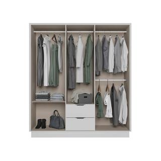 Vente-unique Armoire 6 portes et 2 tiroirs - L162 cm - Blanc - FEOVA  