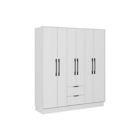 Vente-unique Armoire 6 portes et 2 tiroirs - L162 cm - Blanc - FEOVA  