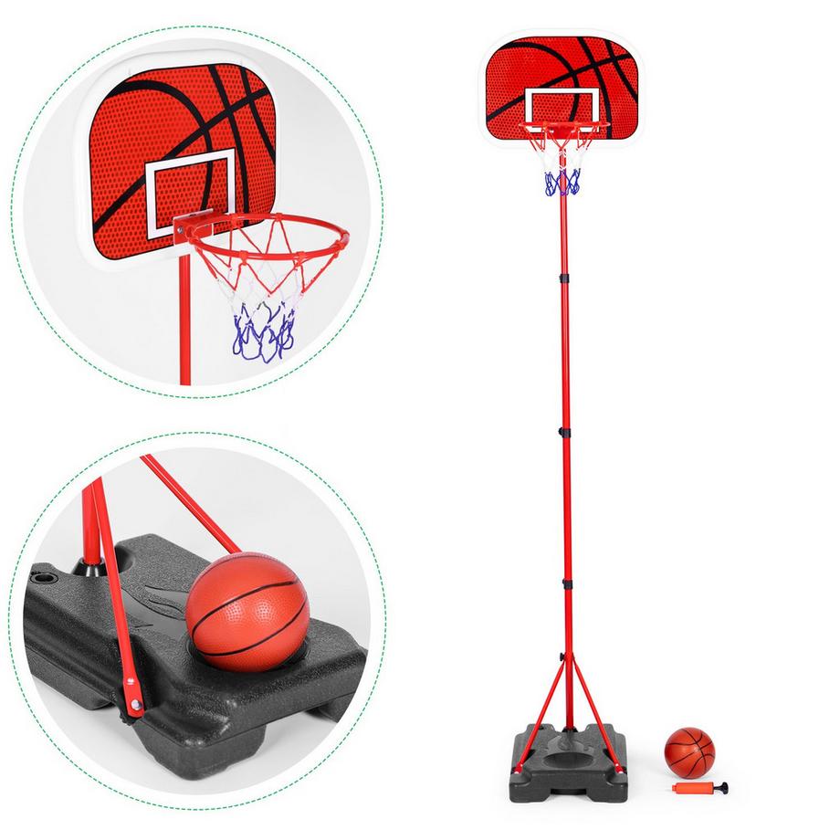 Pricenet  Canestro da basket per bambini, altezza regolabile, pompa per palloni 
