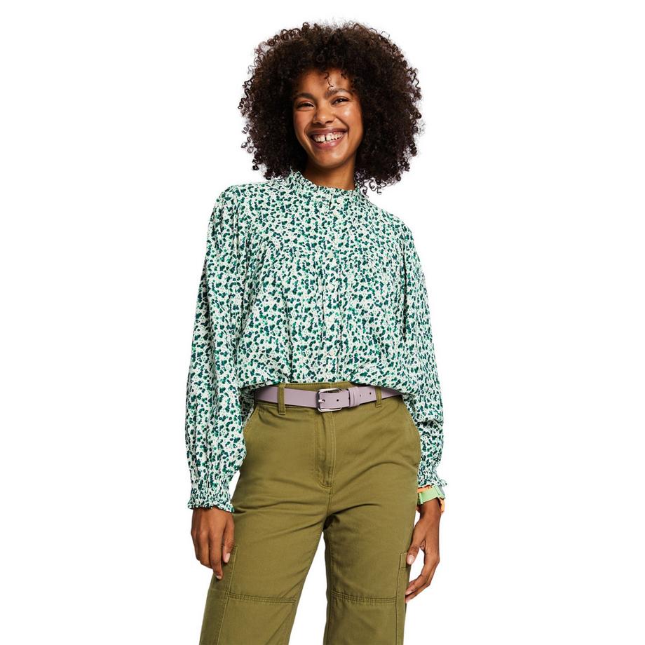 ESPRIT Camicia Maniche a Sbuffo Girocollo  