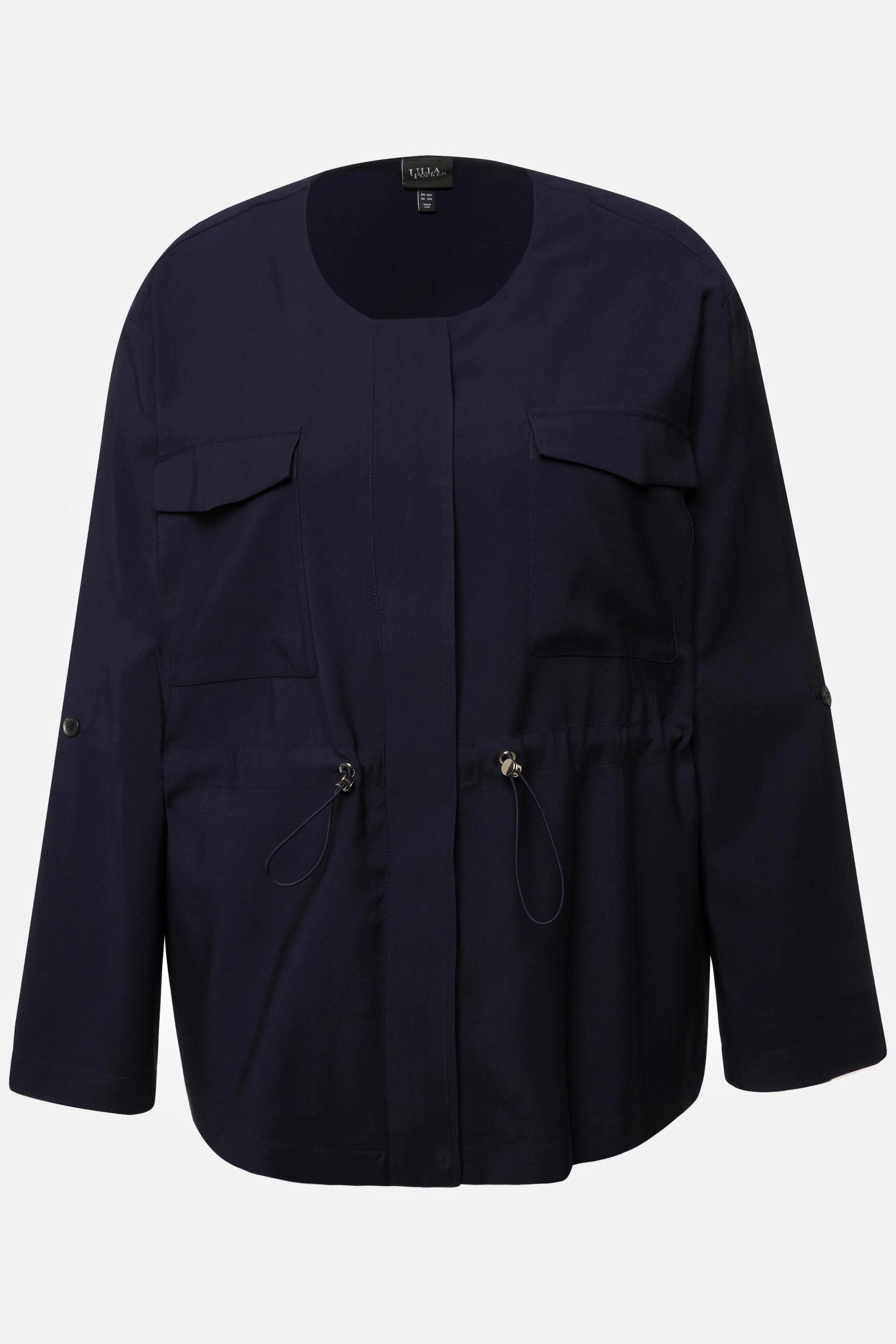 Ulla Popken Veste Cordon de Serrage Col Rond Manches 3/4  