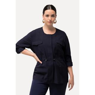 Ulla Popken Veste Cordon de Serrage Col Rond Manches 3/4  