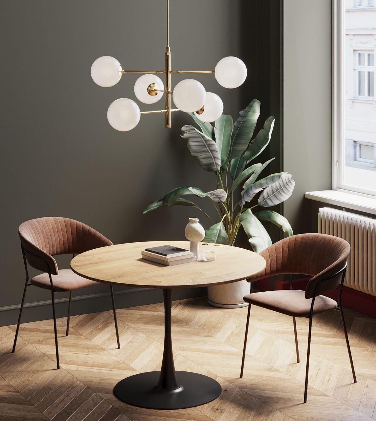 KARE Design Table Schickeria chêne noir ronde 110  