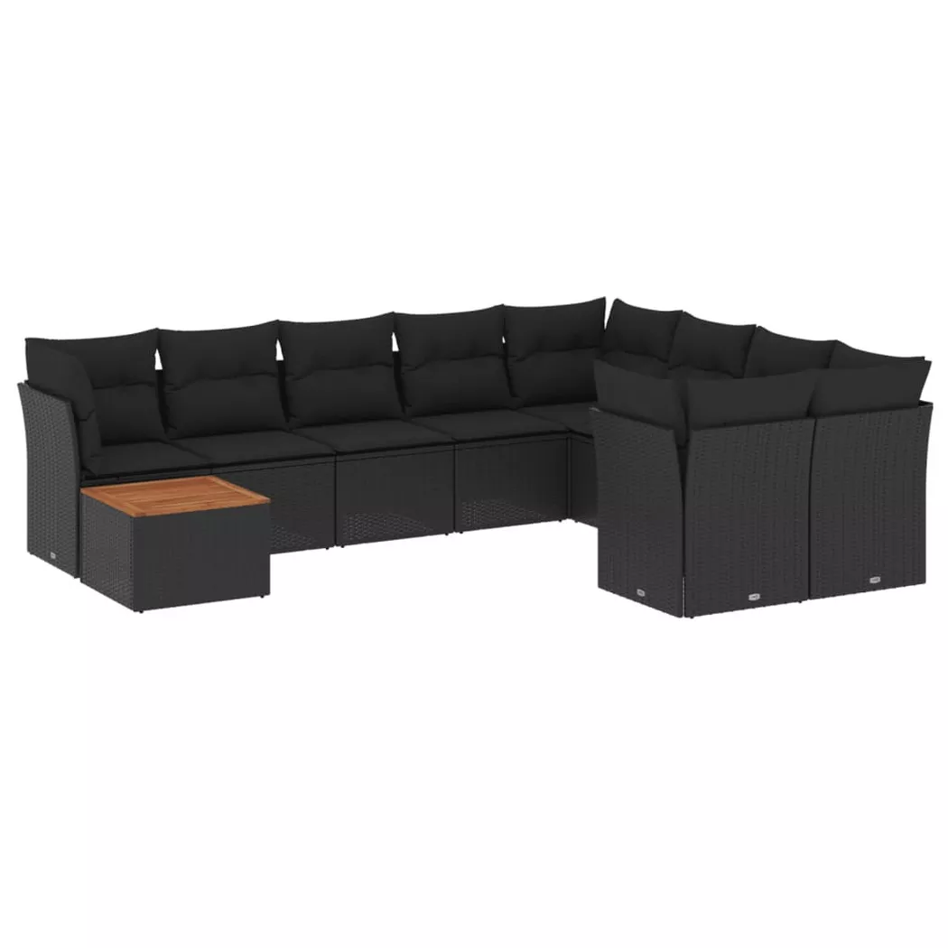 VidaXL - Ensemble de canapés de jardin rotin synthétique, One Size, Noir