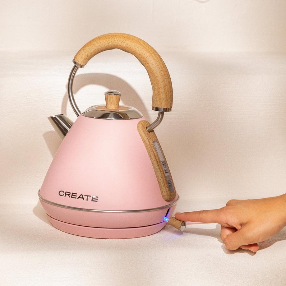 CREATE KETTLE RETRO M - Wasserkocher 1 L pastelrosa  