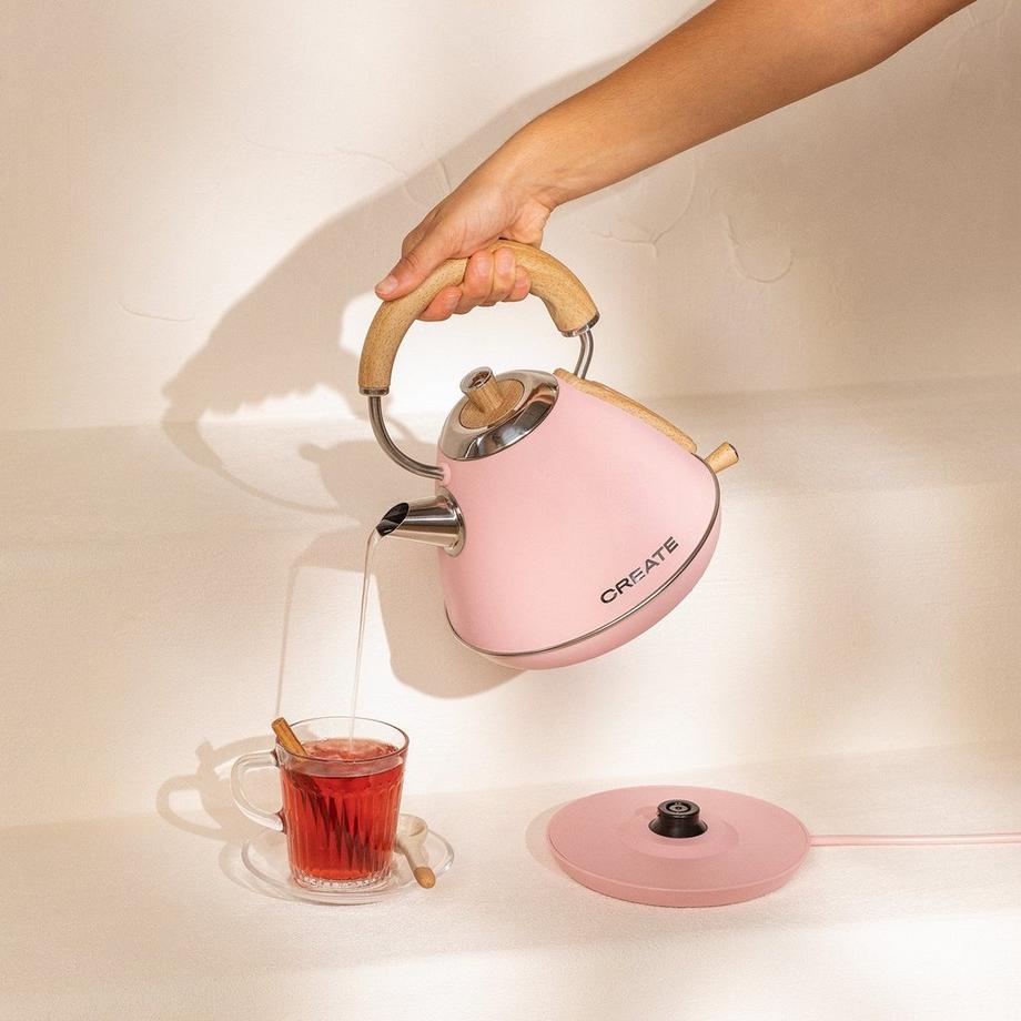 CREATE KETTLE RETRO M - Wasserkocher 1 L pastelrosa  