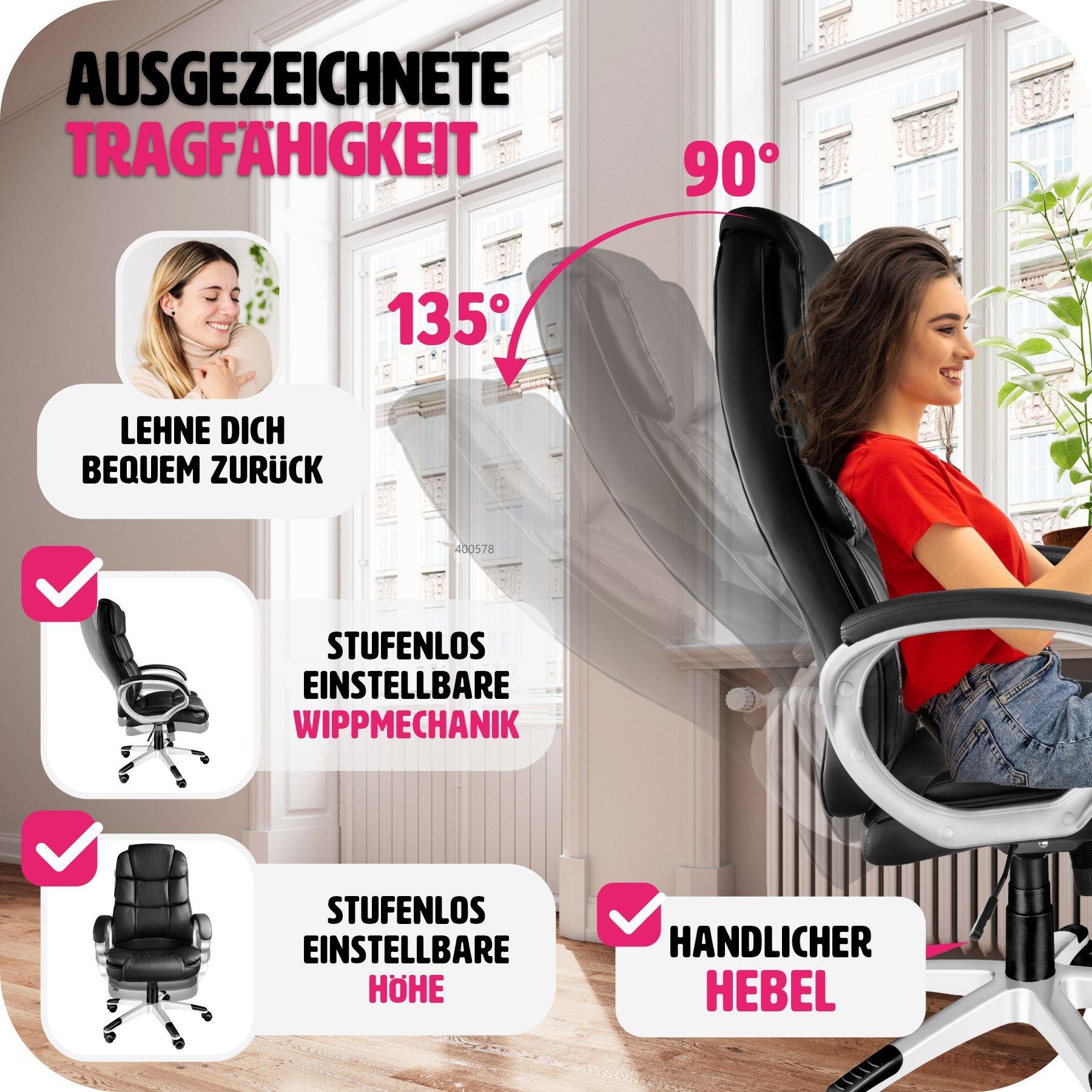 Tectake Fauteuil de direction JONAS  