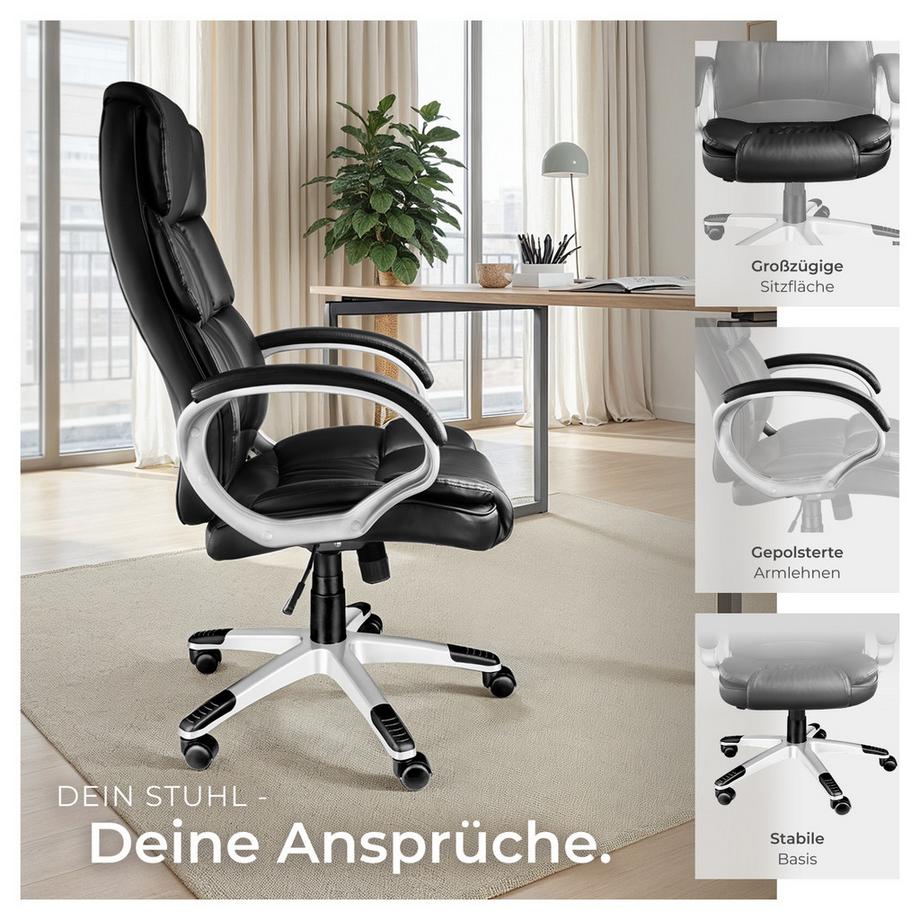 Tectake Sedia da ufficio Jonas  rotazione a 360° e regolazione continua della altezza  