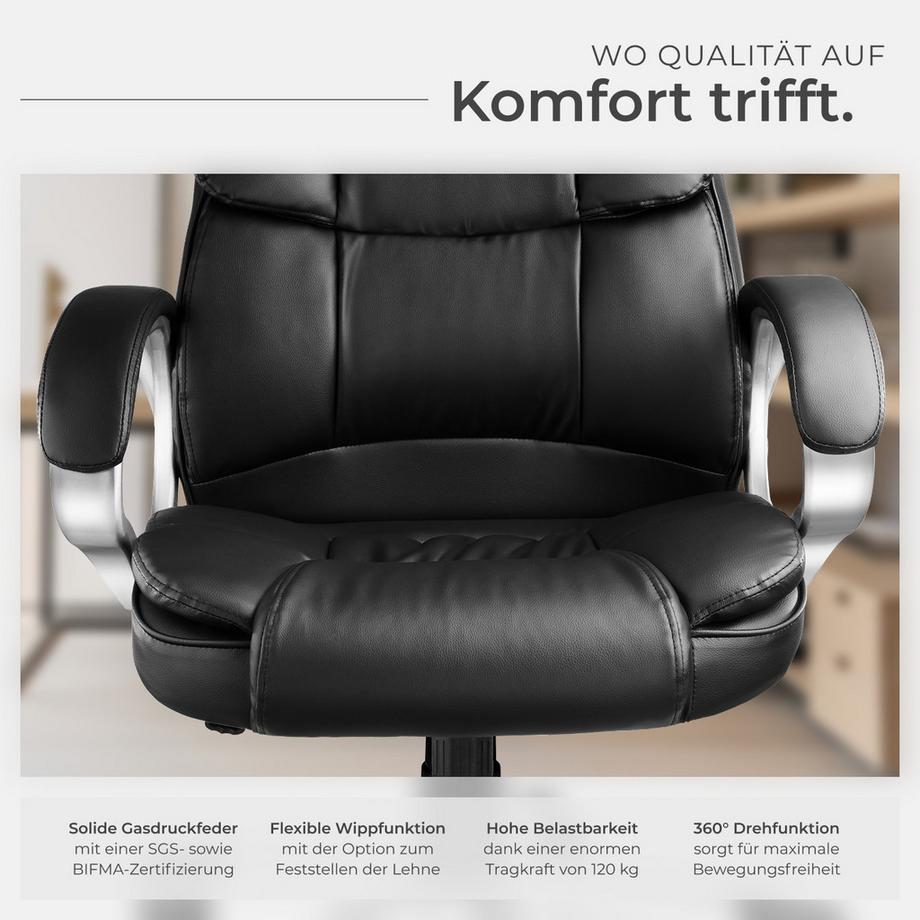 Tectake Sedia da ufficio Jonas  rotazione a 360° e regolazione continua della altezza  