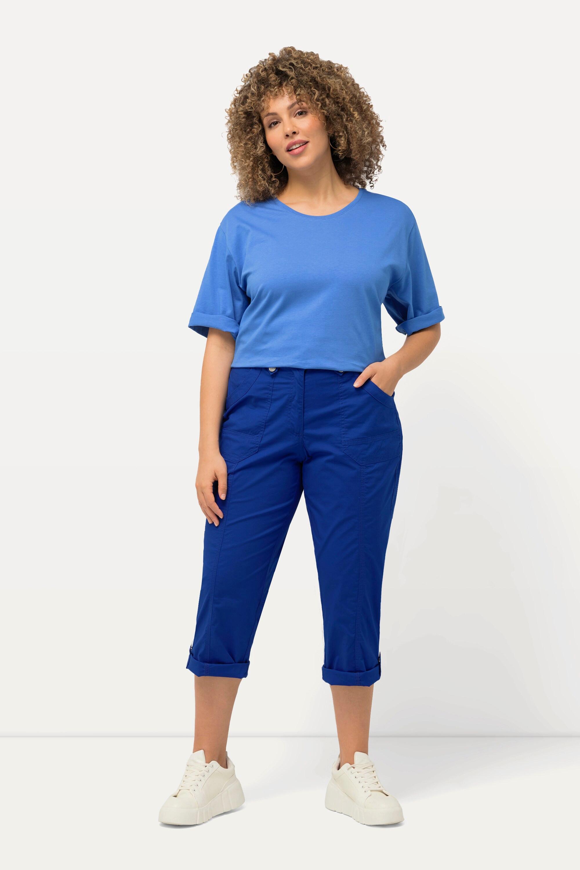 Ulla Popken  Pantalon cargo 7/8 avec attaches, taille confortable 