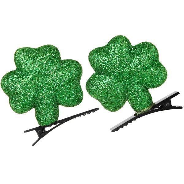 Tectake  Barrettes à cheveux trèfles scintillants pour la Saint-Patrick 