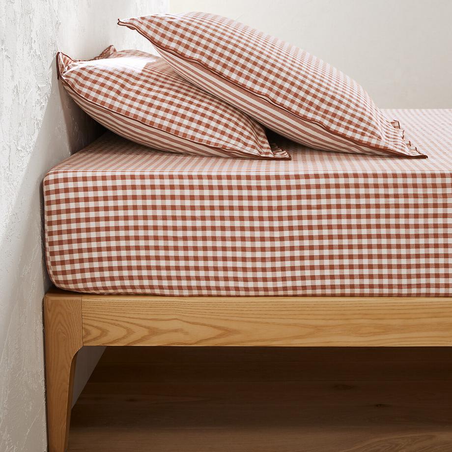 La Redoute Intérieurs Cottage Drap Housse Coton Seersucker  