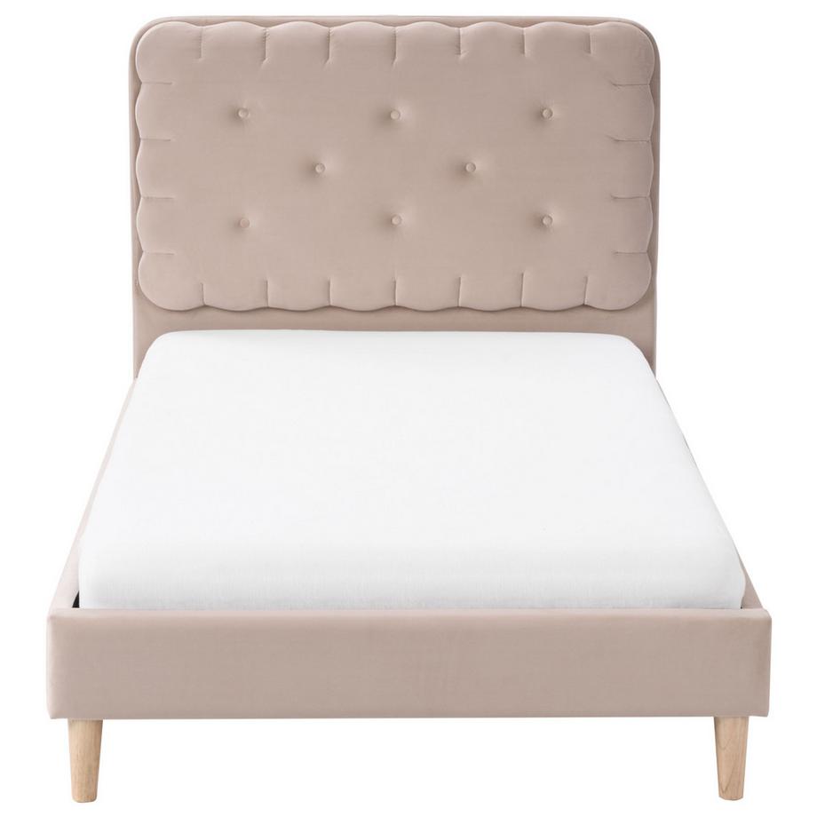 Beliani Lit avec sommier en Velours  CORSAINT  
