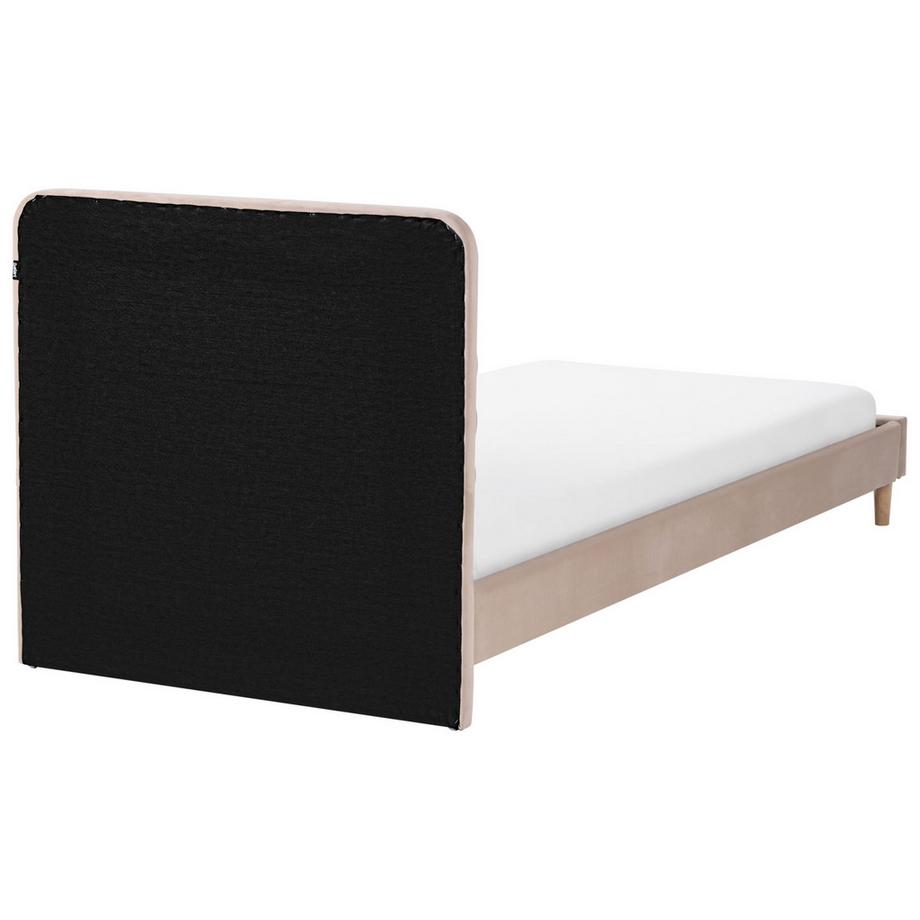Beliani Lit avec sommier en Velours  CORSAINT  
