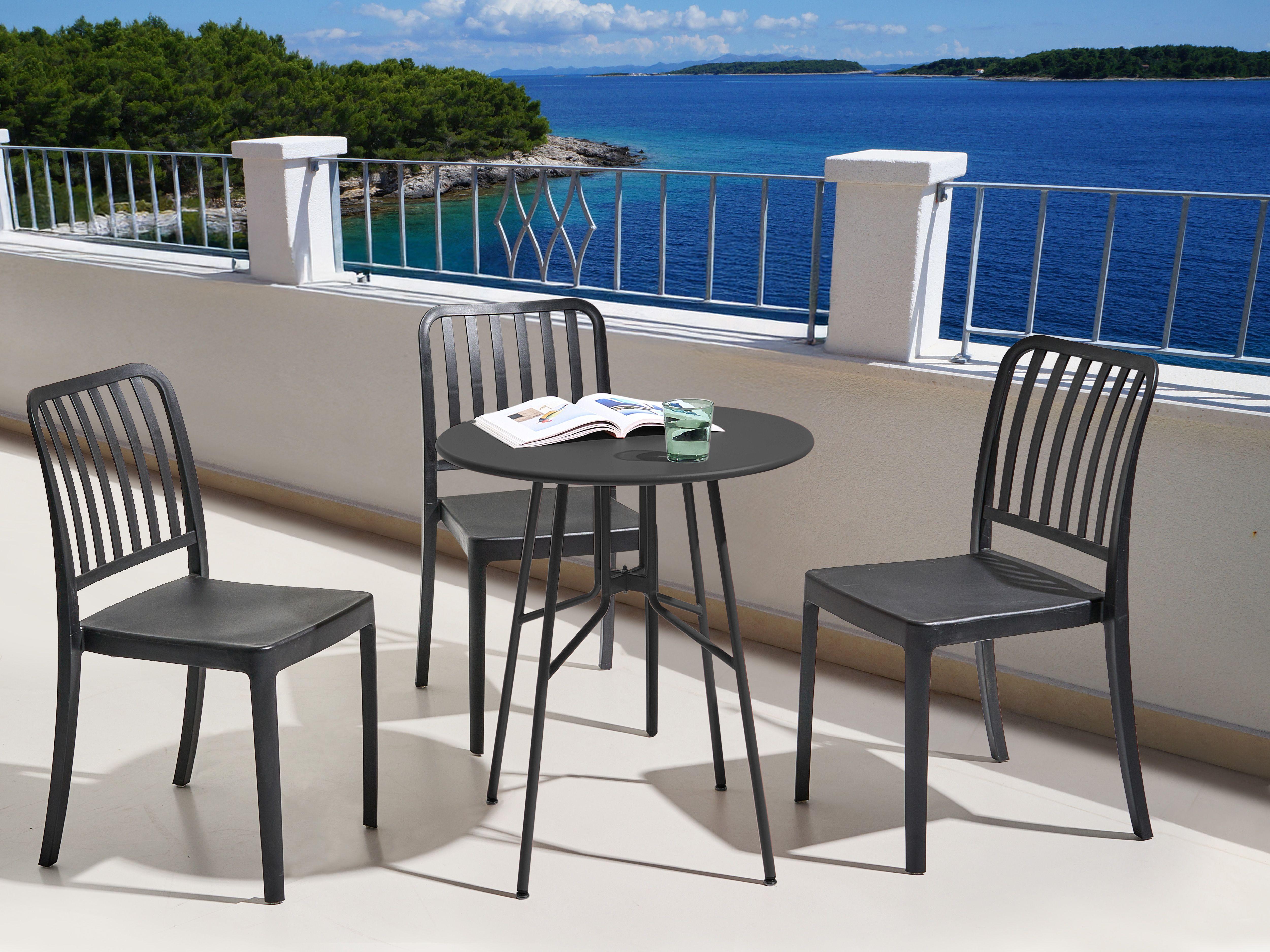 Beliani Outdoor Bistrotisch aus Eisen Klassisch TALTAL  