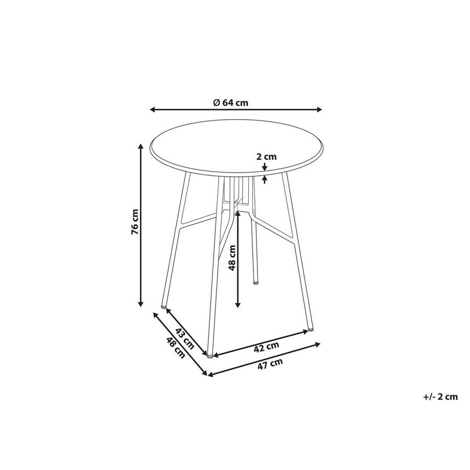 Beliani Outdoor Bistrotisch aus Eisen Modern TALTAL  
