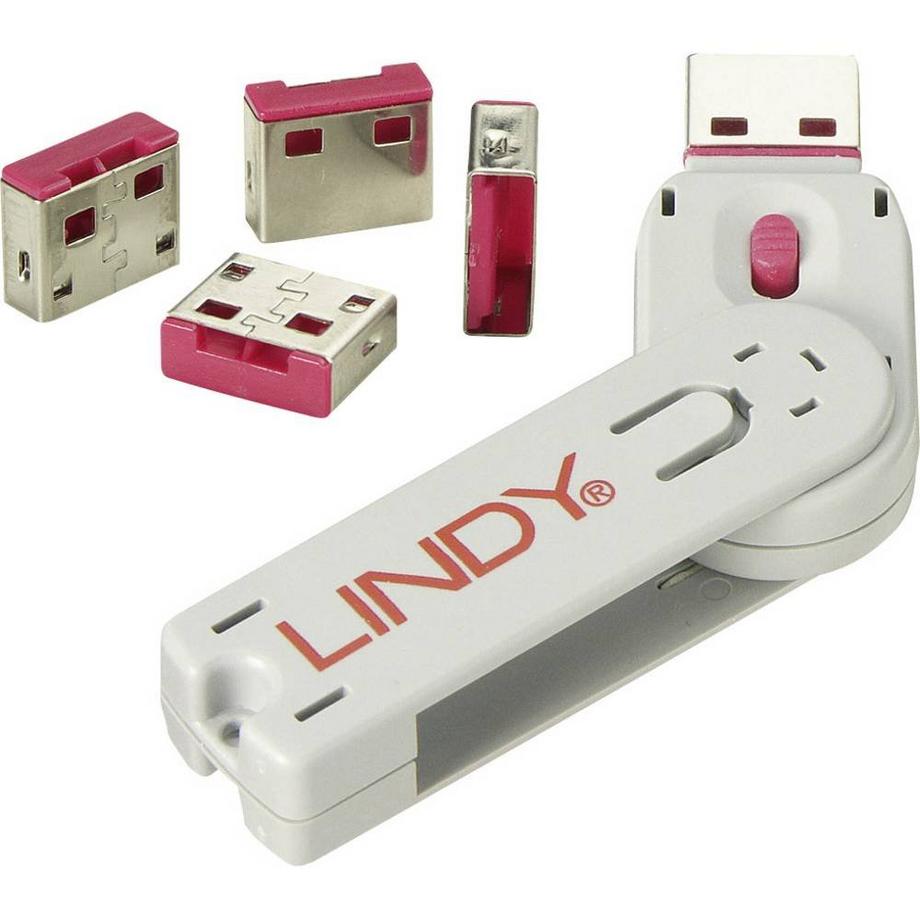 LINDY  LINDY Port USB cadenas (4 pièces) avec clé, code 