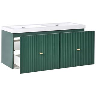 Beliani Wandmontierter Waschtischunterschrank mit Doppelwaschbecken aus MDF-Platte Modern LAGO  