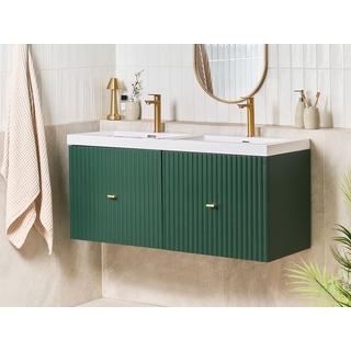 Beliani Wandmontierter Waschtischunterschrank mit Doppelwaschbecken aus MDF-Platte Modern LAGO  