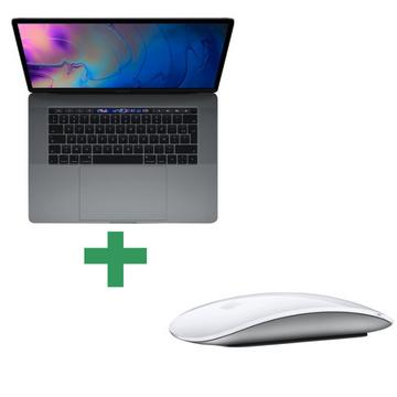 Reconditionné MacBook Pro Touch Bar 15" 2018 Core i7 2,2 Ghz 16 Go 256 Go SSD Gris Sidéral + Souris Apple Magic Mouse 2 Sans Fil - Blanche