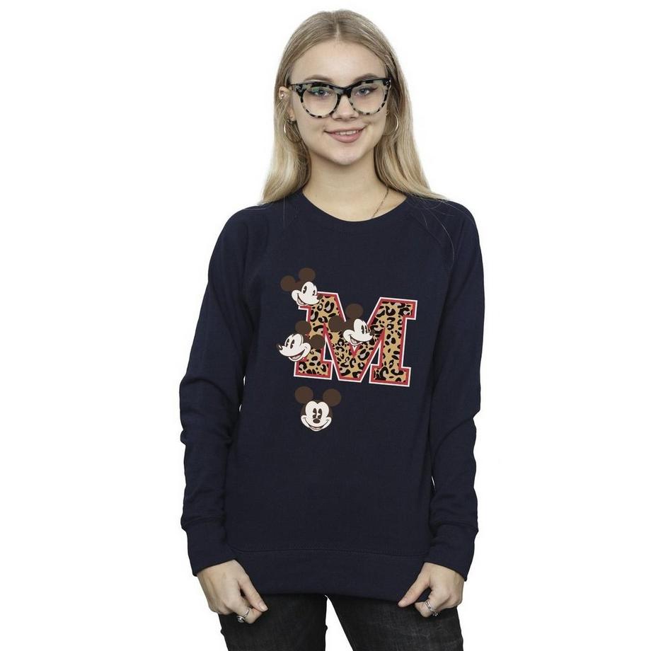 Disney Mickey Mouse Leopard Print M Sweatshirt  