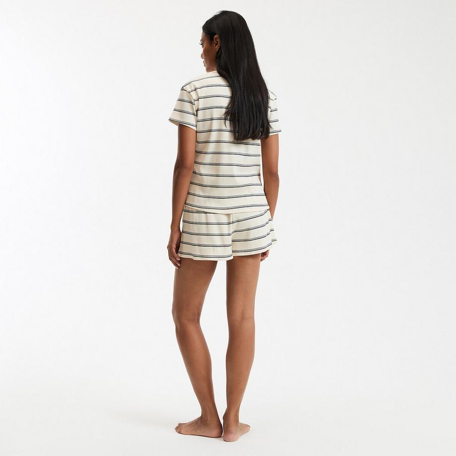La Redoute Collections Gestreifter Rippstrick Kurzpyjama  