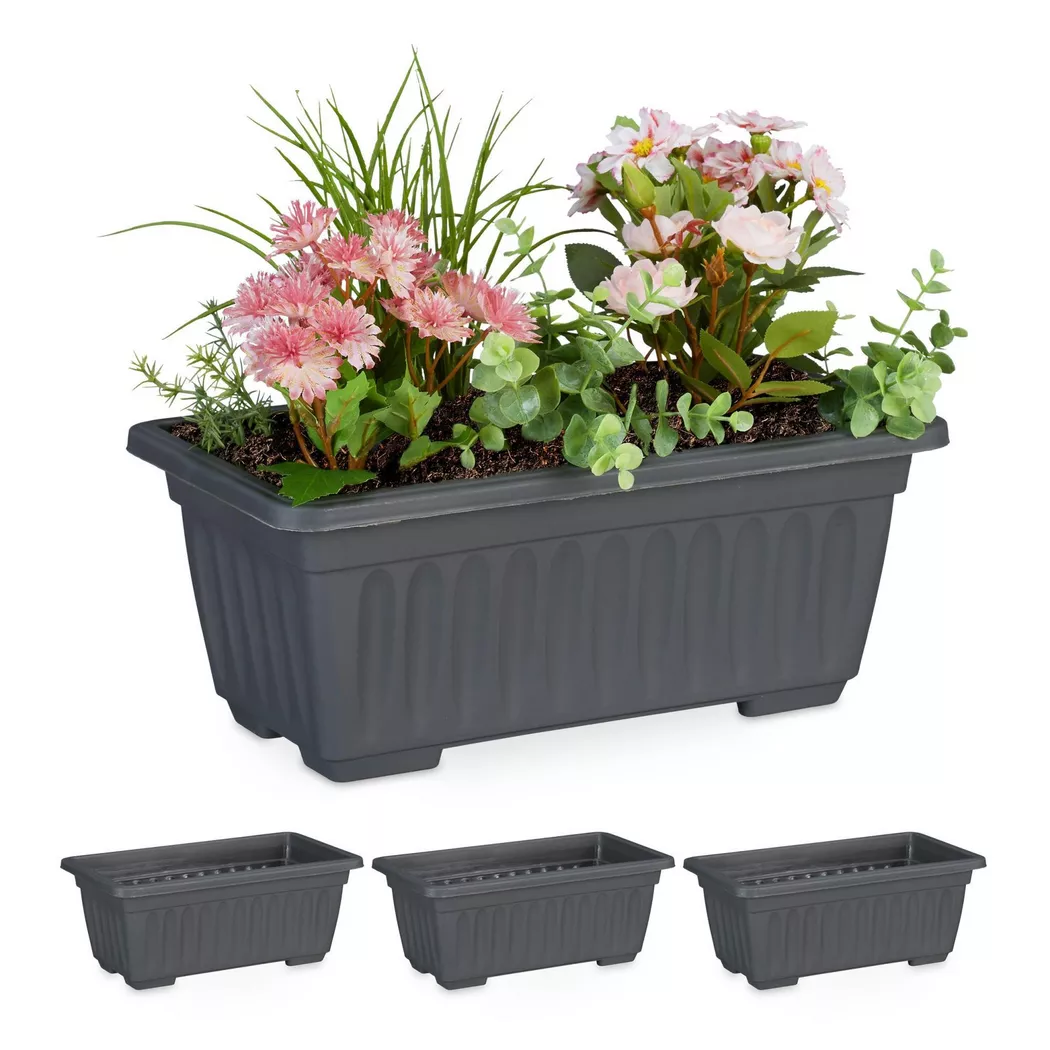 B2X - Blumenkasten mit 4 schmalen Blumen, 35cm