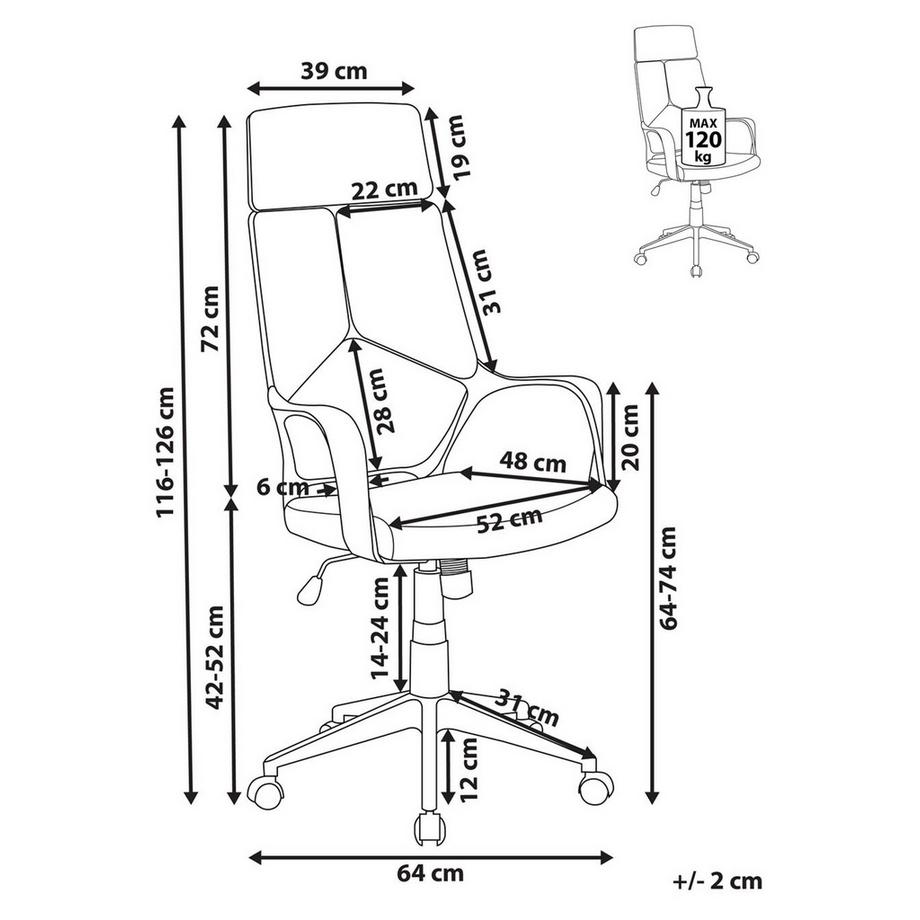 Beliani Bürostuhl aus Stoff Minimalistisch DELIGHT  