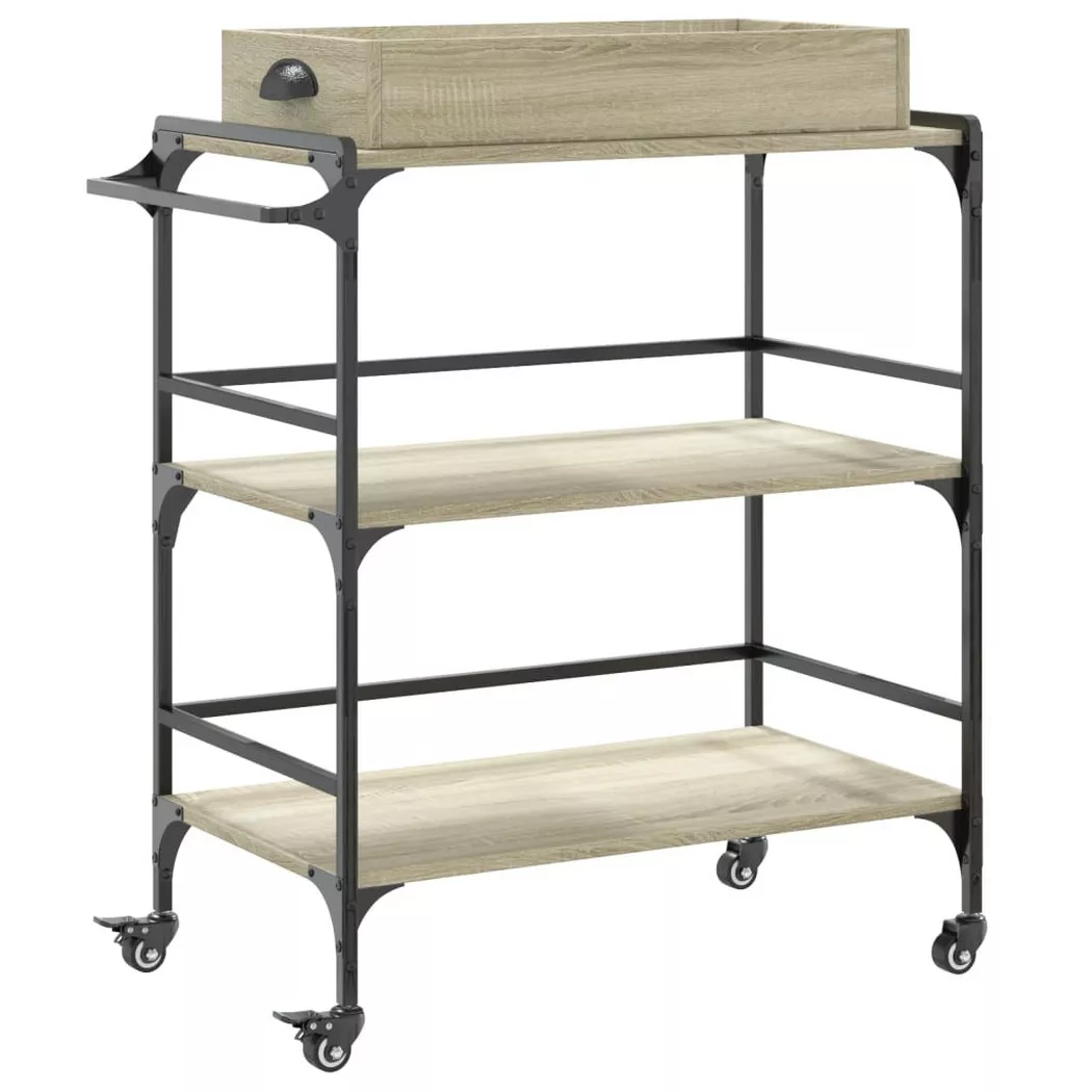 Chariot de cuisine chêne sonoma 81,5x41x92,5 cm bois ingénierie