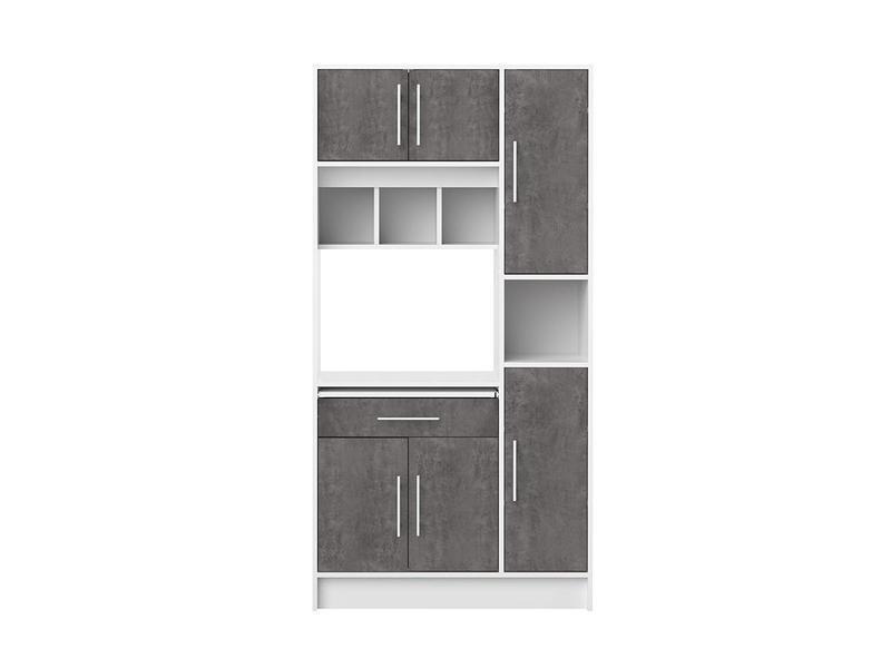 Vente-unique Credenza da cucina5 ante e 1 cassetto Bianco e Grigio MADY  