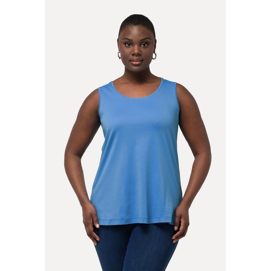 Ulla Popken Pima Cotton A-Linie Rundhals Ärmelloses Top  