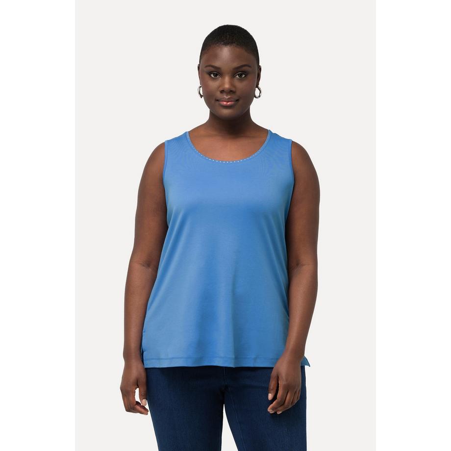 Ulla Popken Pima Cotton A-Linie Rundhals Ärmelloses Top  