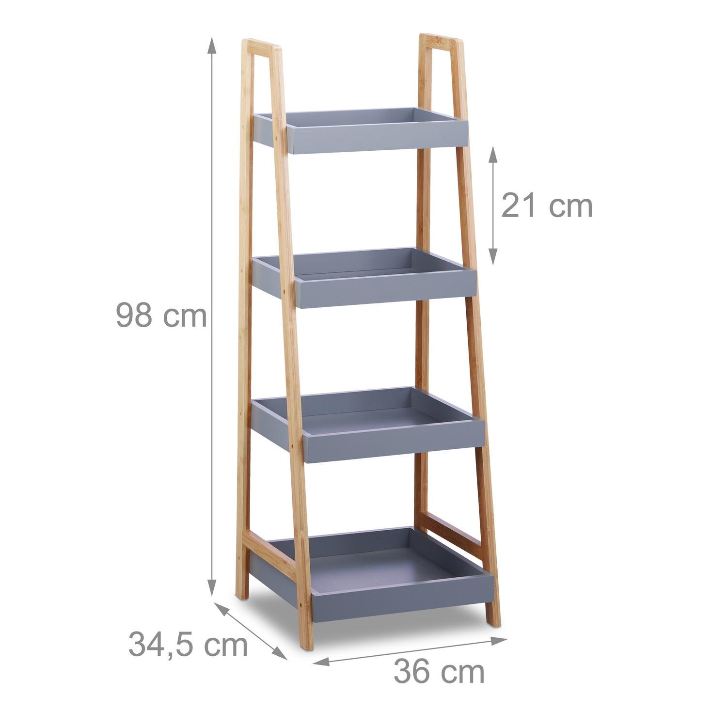B2X Bambus Badezimmerregal mit 4 Ablagen  