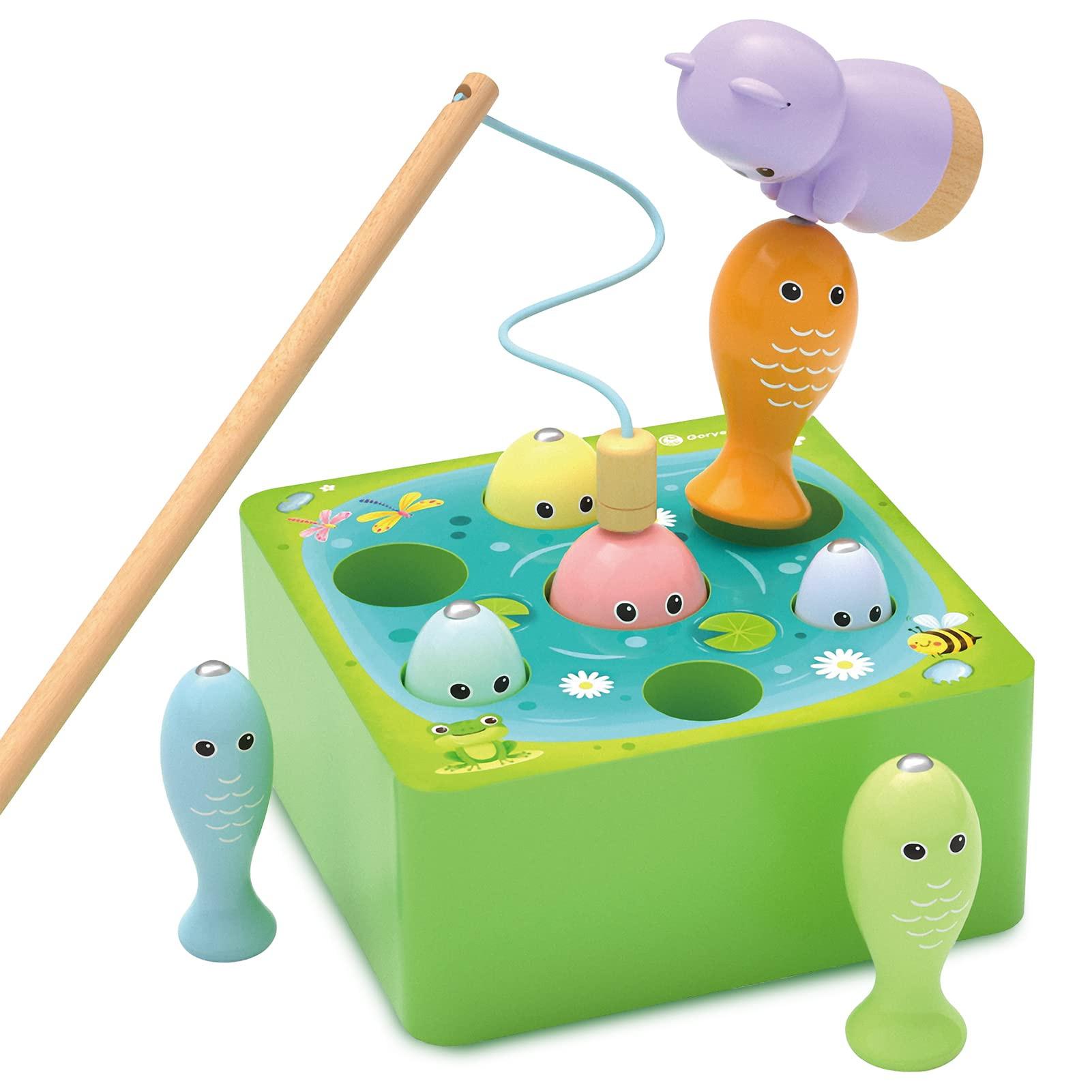 Activity-board  Jouet en bois Jouet de motricité pour enfants avec jeu de pêche Jeu de tri 