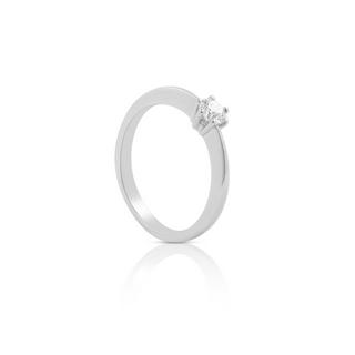 MUAU Schmuck  Solitaire Ring Diamant 0.25ct. Weissgold 750 