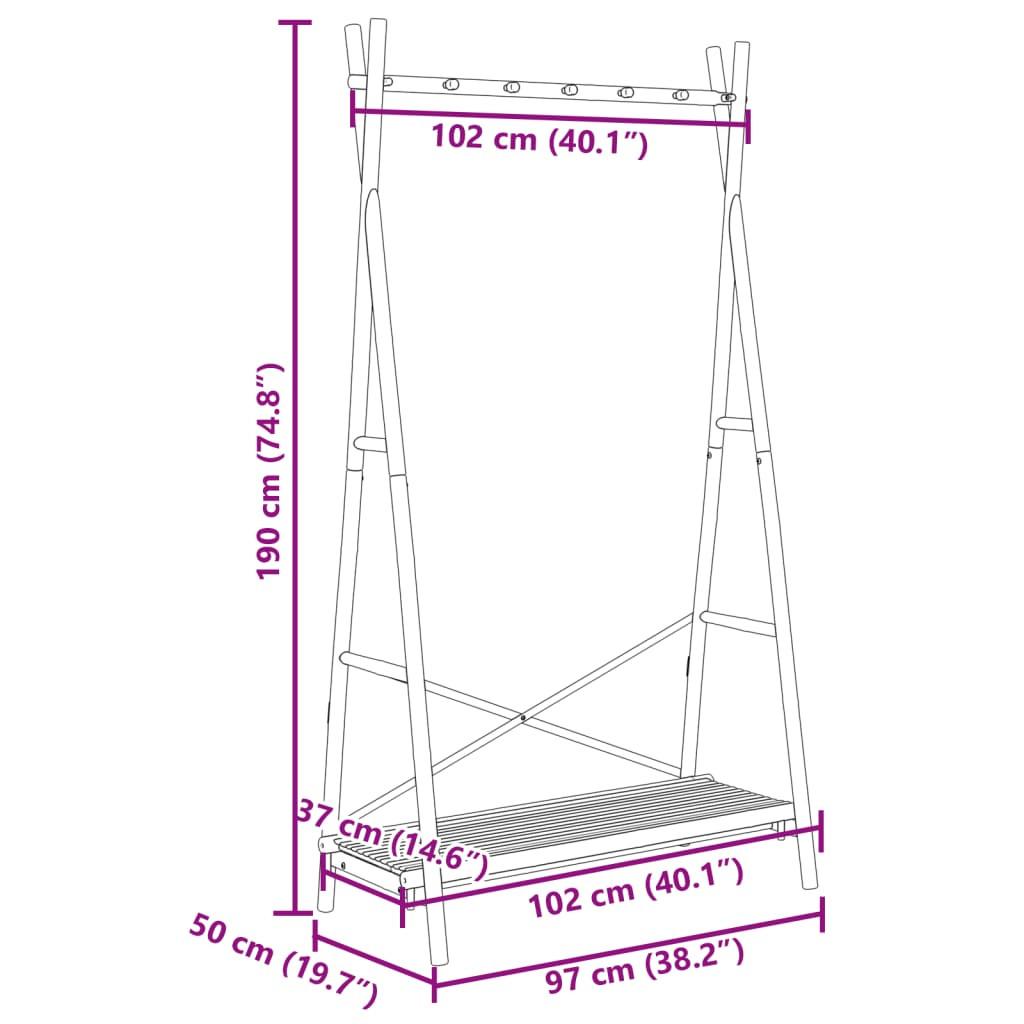 VidaXL  Porte-vêtement bambou 