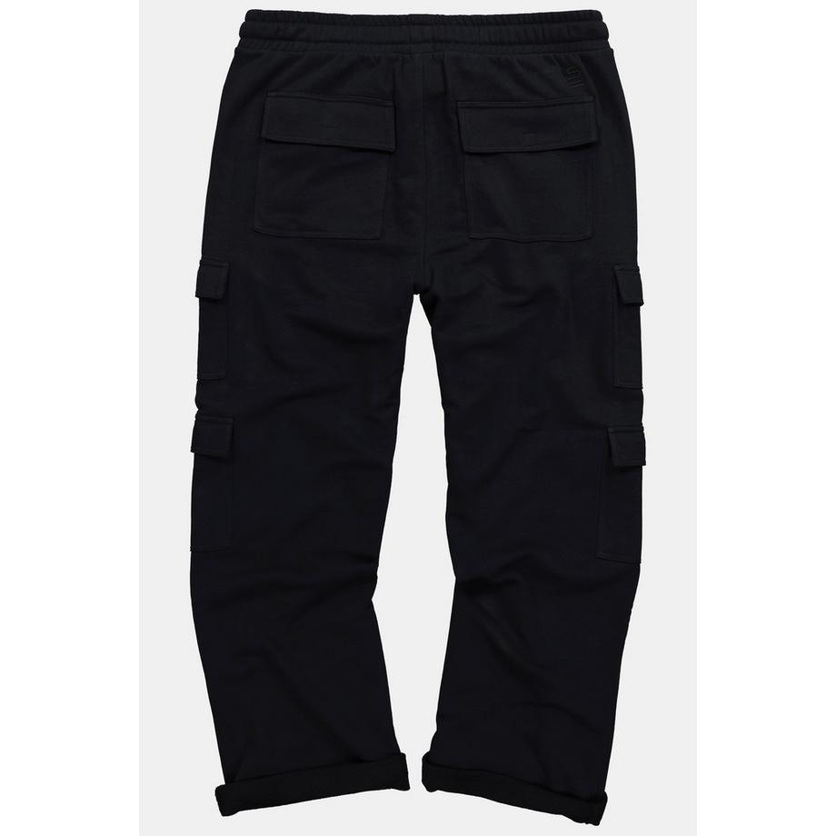 Sthuge Sweat-Cargohose Baggy Fit Elastikbund Cargotaschen  