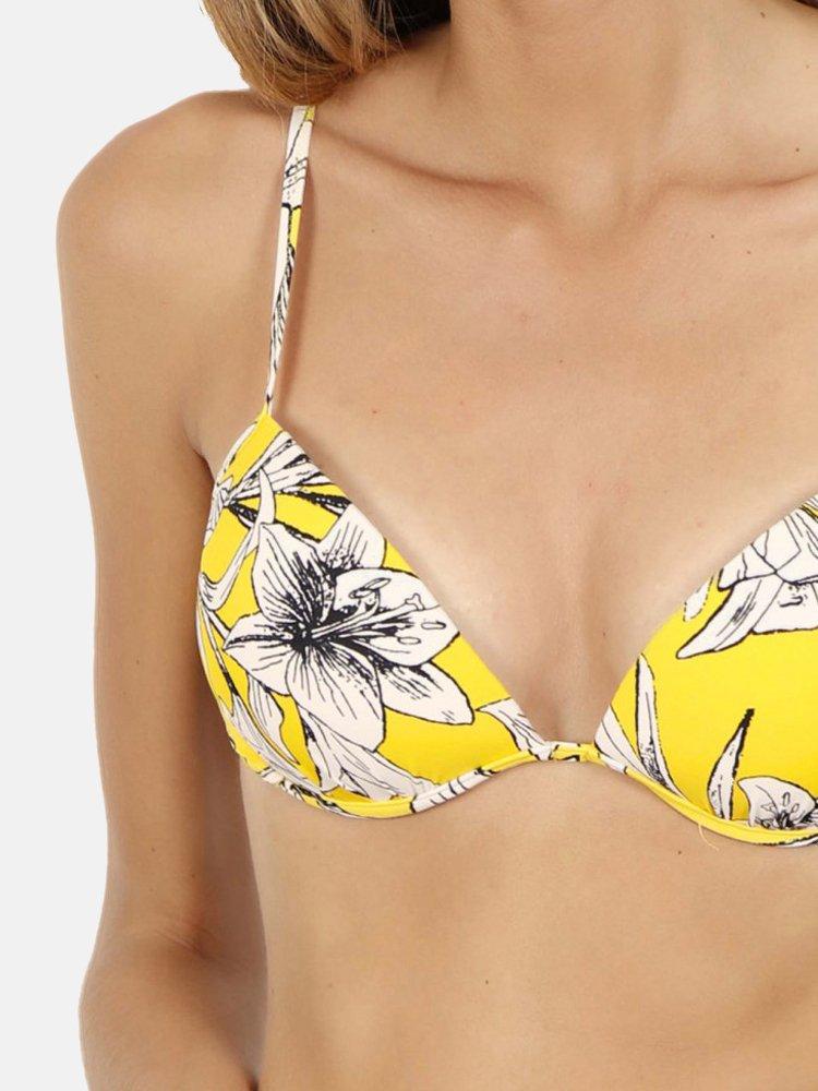 Admas  2-teiliges Push-up-Bikini-Set Yellow Flowers 