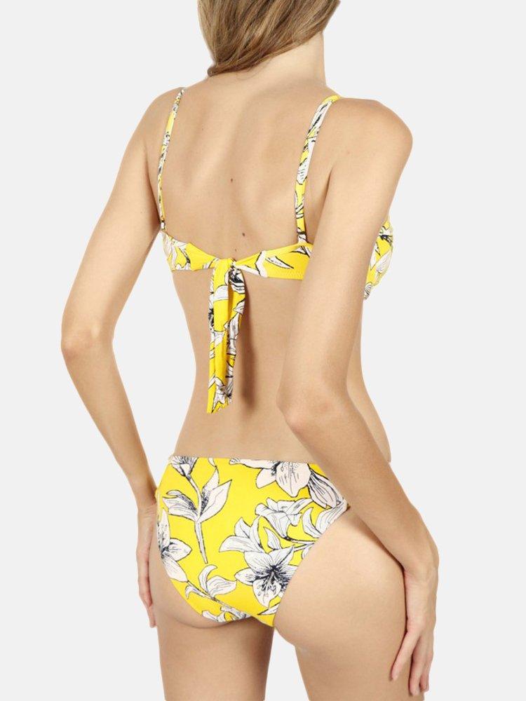 Admas  2-teiliges Push-up-Bikini-Set Yellow Flowers 