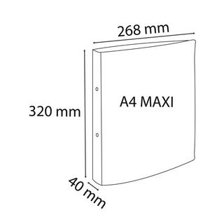 Exacompta Festes Ringbuch aus PP Chromaline 1mm, 2 Ringe 30mm, Rückenbreite 40mm, für DIN A4 Maxi, Kreacover - x 12  