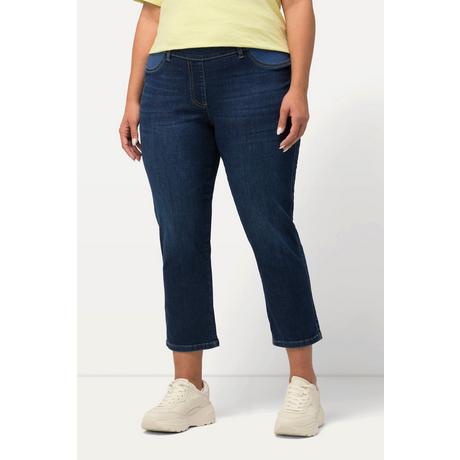 Ulla Popken  Jeans a 7/8 modello Sienna con taglio della gamba aderente e cintura comoda 