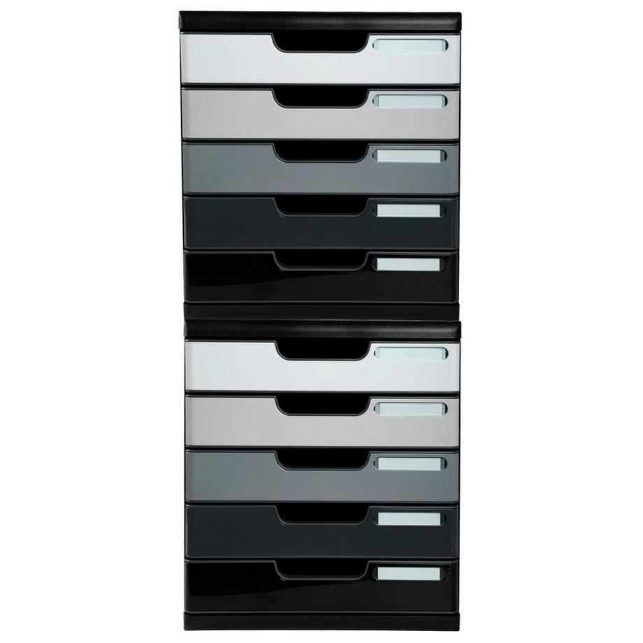Exacompta Module de classement Modulo Shades of Grey 5 tiroirs fermés  