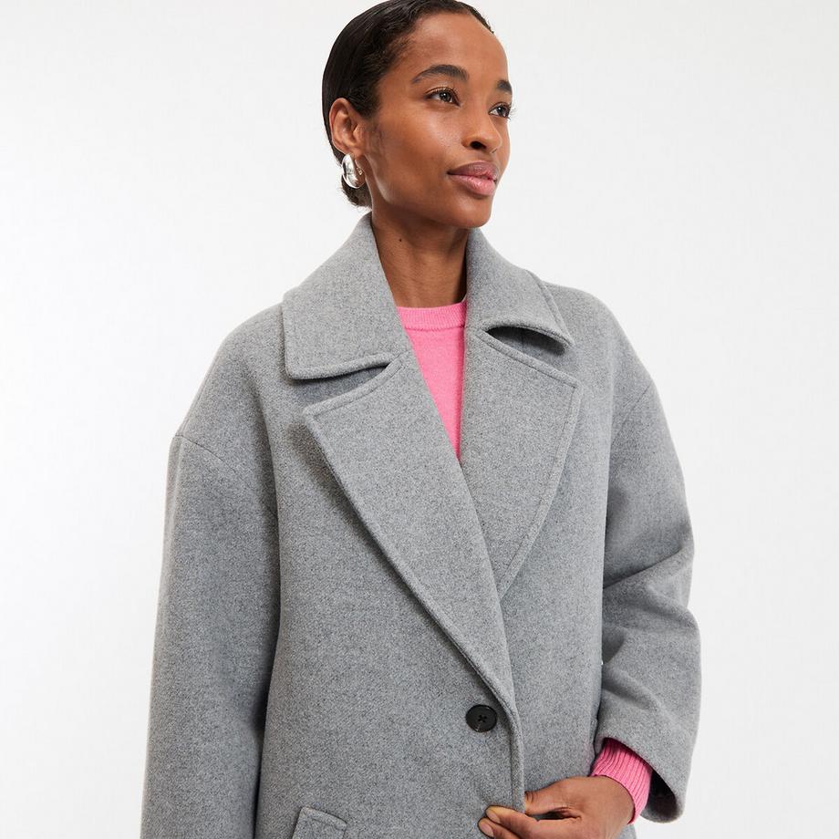 La Redoute Collections Halblanger Wintermantel mit Knopfverschluss  