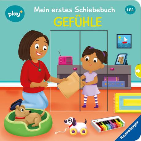 play+ Mein erstes Schiebebuch: Gefühle Höck, Maria; Dynamo Limited (Illustrationen) Copertina rigida 